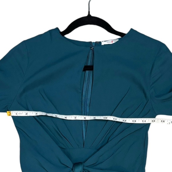 Tome Teal Tie Waist Keyhole Midi Dress Size 2 - Picture 11 of 13